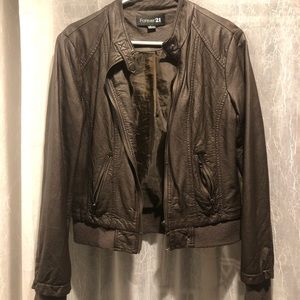 Forever 21 brown leather jacket